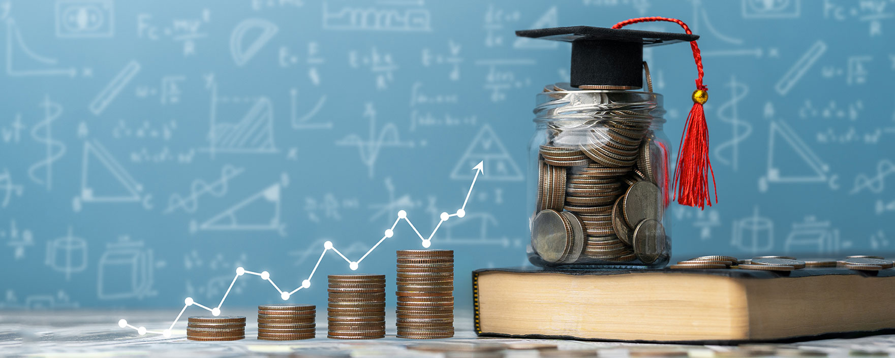 Coins leading to graduation cap